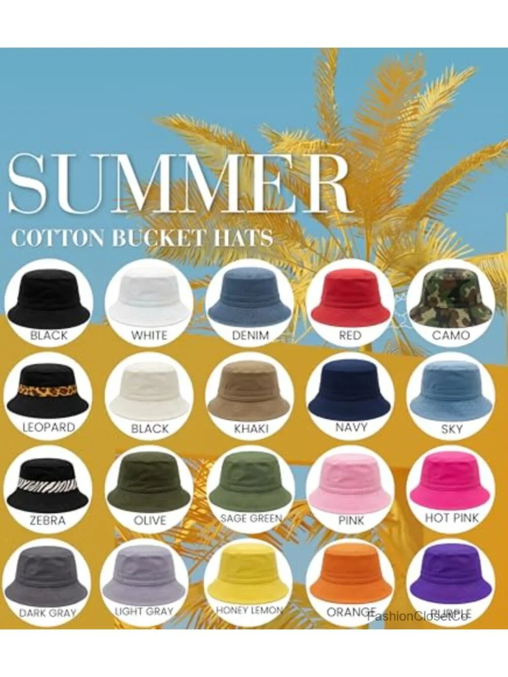 Cotton Bucket Hat – Adjustable, UPF 50+ Sun Protection, Lightweight Travel Hat